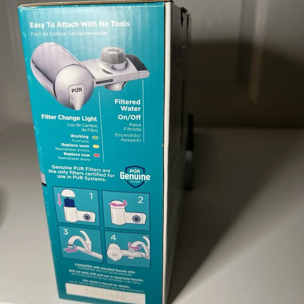 PUR‎ Plus Chrome Horizontal Faucet Mount Water Filtration System, model PFM400H